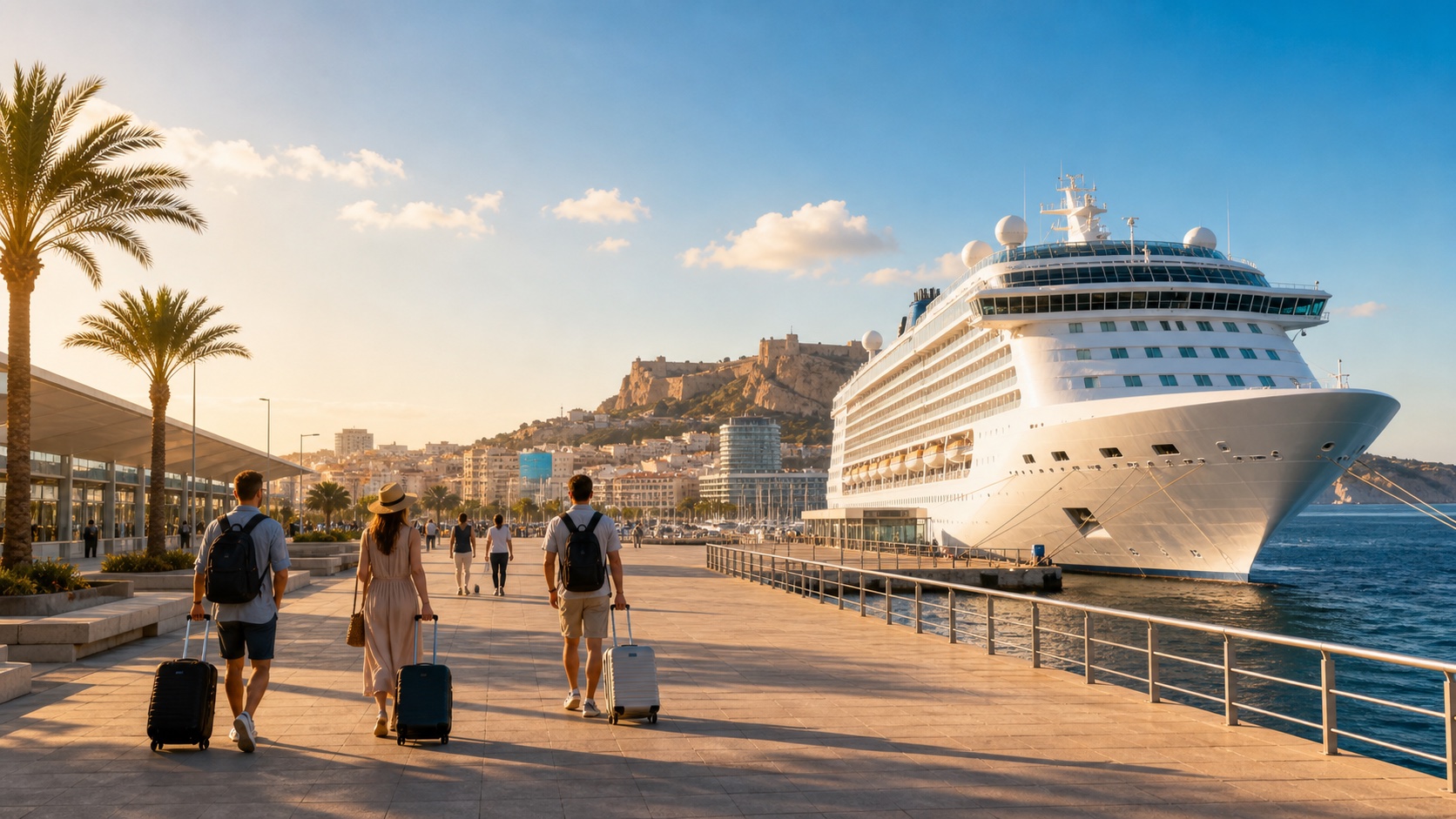 Crucero saliendo del puerto de Alicante