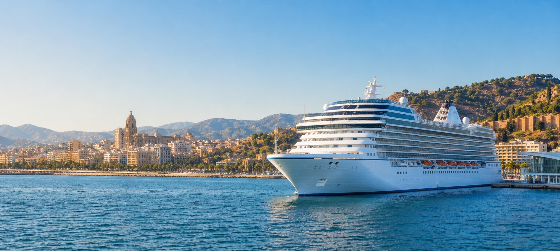 Crucero saliendo del puerto de Malaga