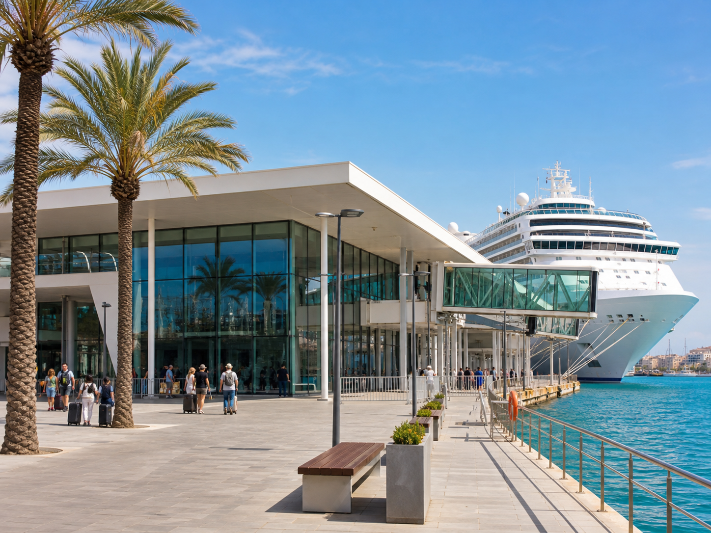 Crucero saliendo del puerto de Tarragona