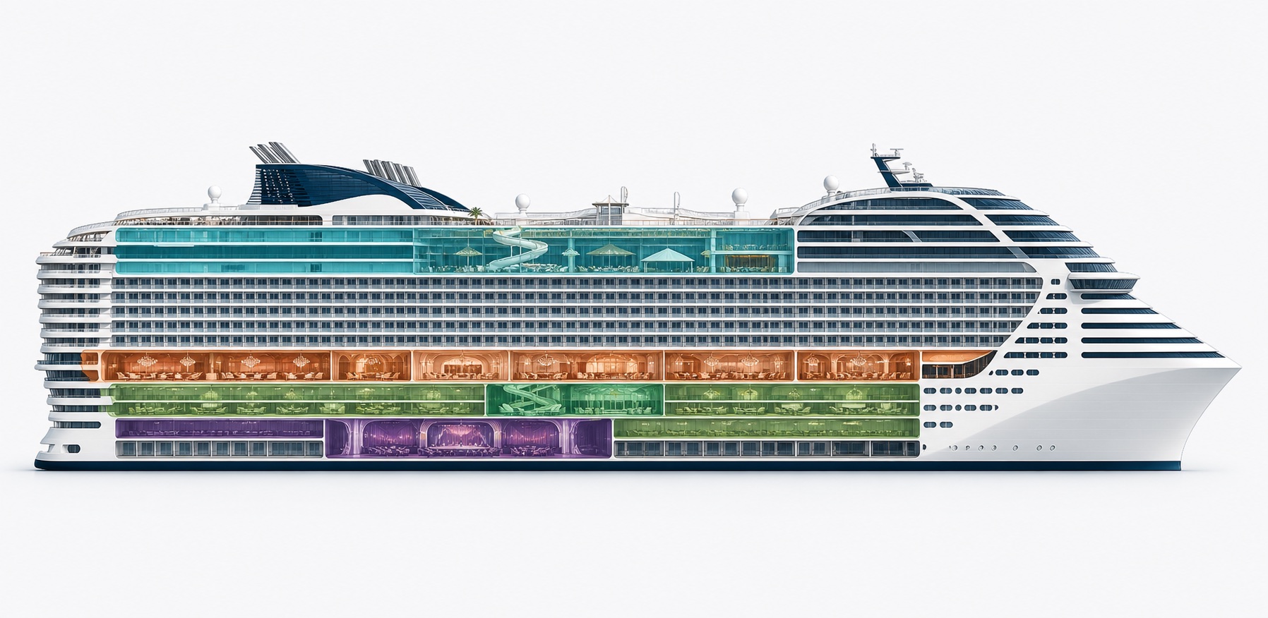 Plano visual de cubiertas de MSC World Europa