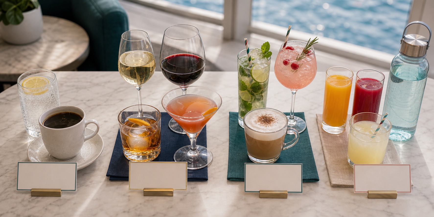Comparativa visual de paquetes de bebidas del MSC World Europa