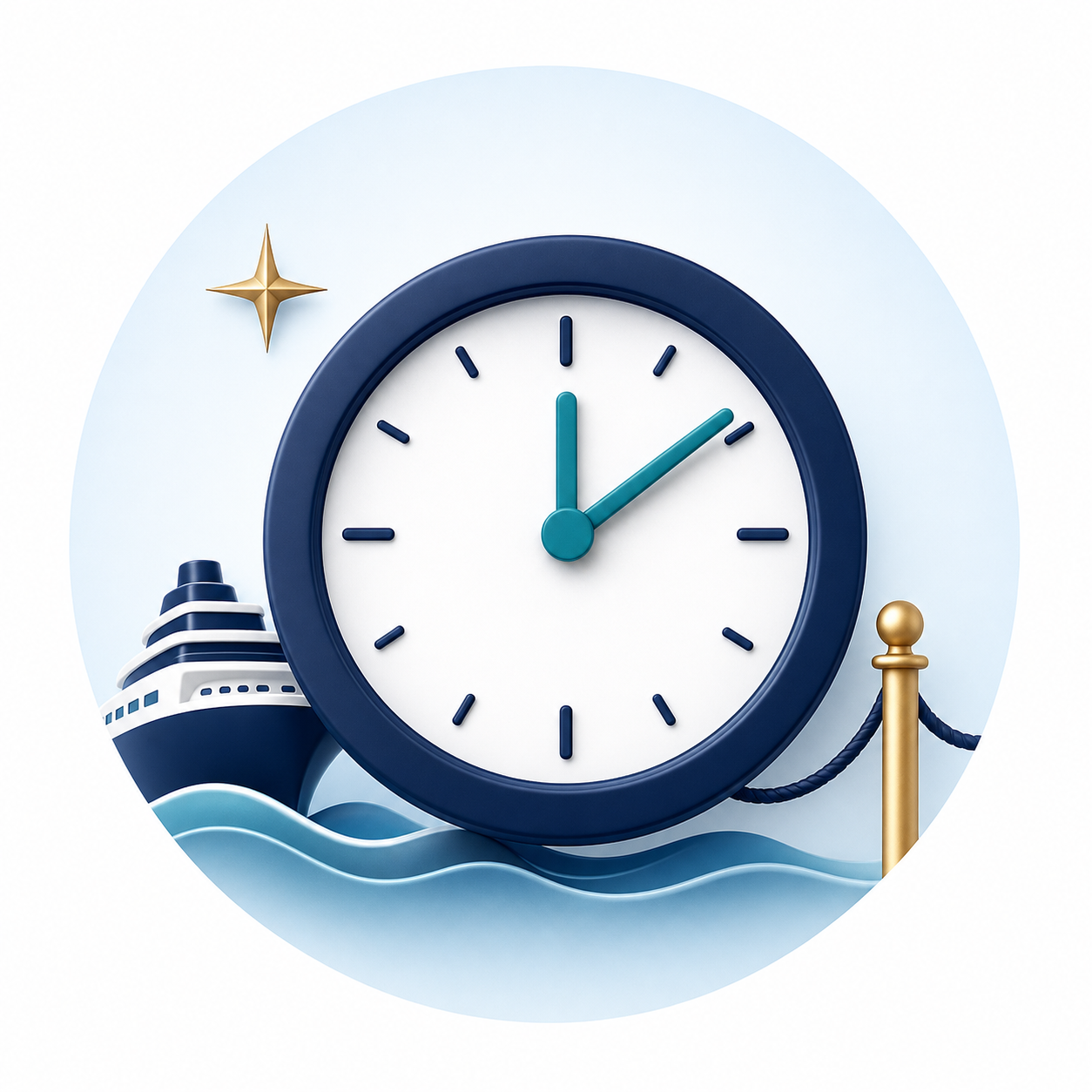Icono de reloj para comprobar terminal y horario en Marsella