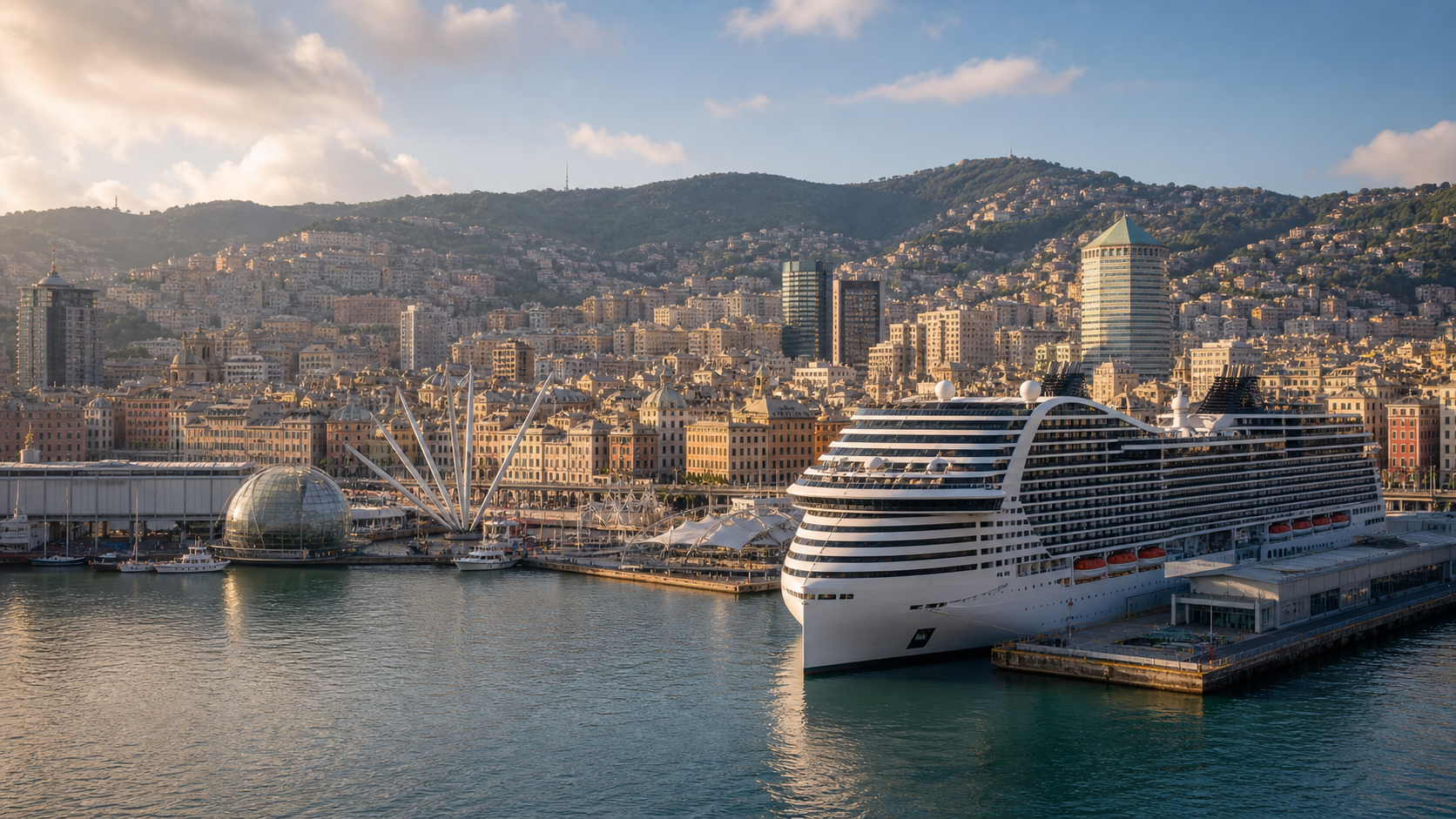 Porto Antico de Génova en escala de crucero