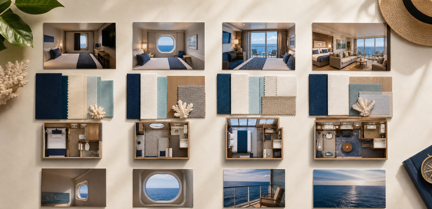 Comparación visual de categorías de camarote para MSC World Europa